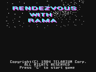 Rendezvous with Rama title screen for Commodore 64